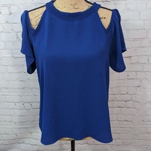 Lily White Cold Shoulder Shirt Large